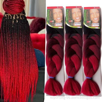 32inch Long Mixed Color Jumbo Braids Synthetic Braiding Hair Extensions 165g Gray Purple Pink Brown Crochet Jumbo braid Hair